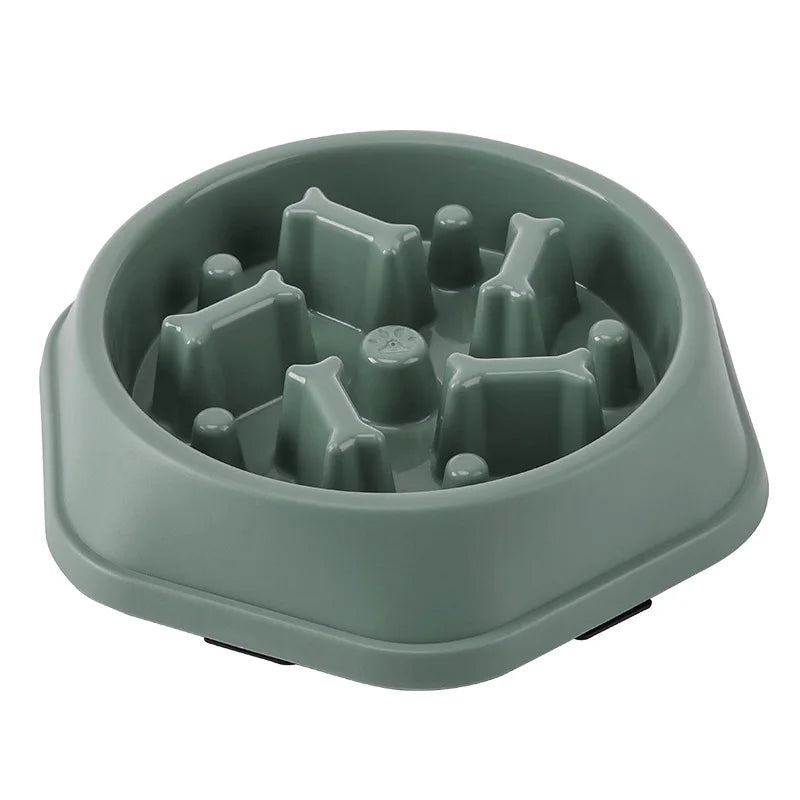 Paw Care USA anti choking pet feeder bowl multiple colors in green designed to slow down pet eating