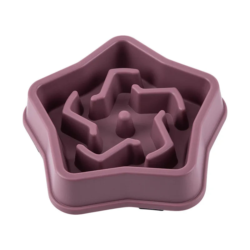Paw Care USA anti-choking pet feeder bowl multiple colors with star-shaped slow feeding design