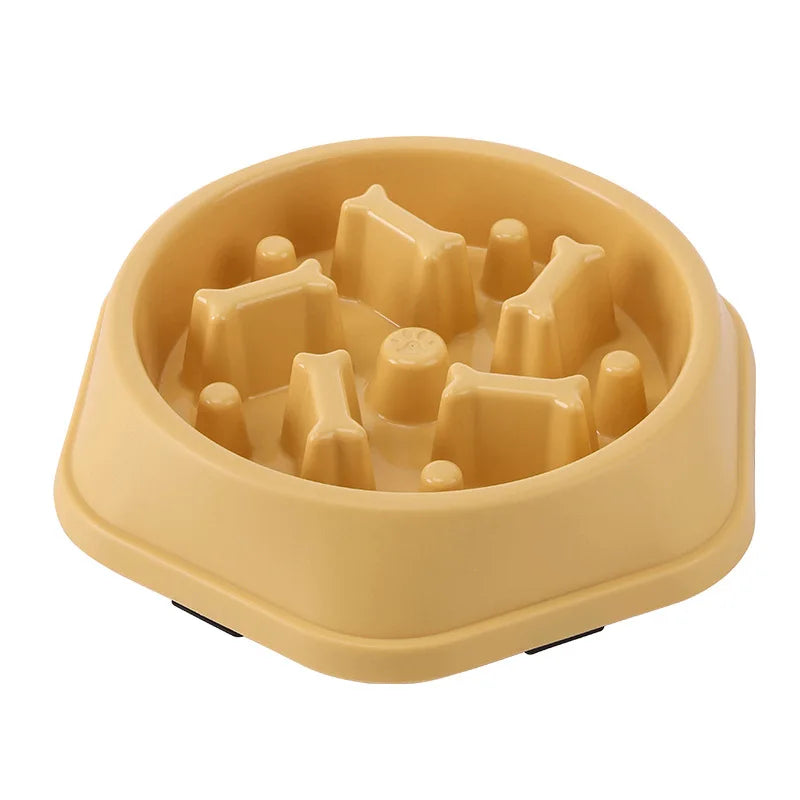Paw Care USA anti-choking pet feeder bowl multiple colors slow feeding dog bowl beige