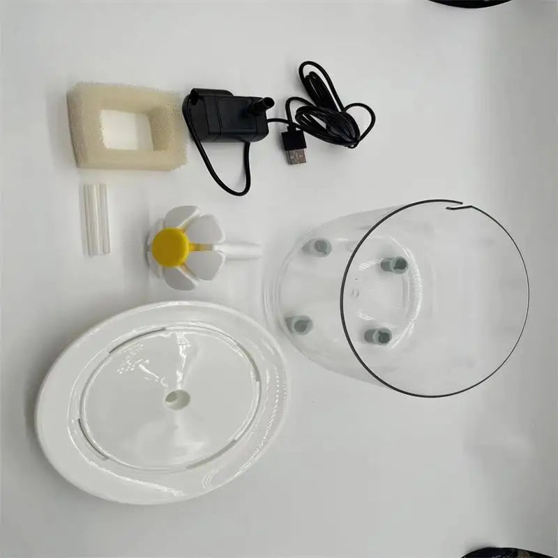 Paw Care USA automatic pet water fountain parts including transparent water container pump and filter