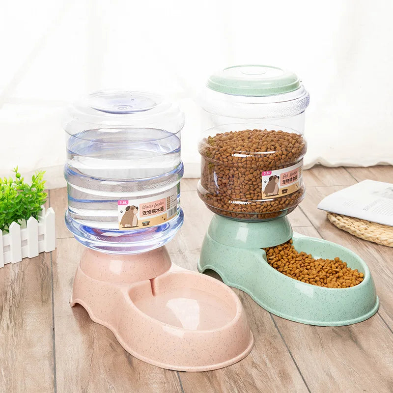 Best pet feeding station for small dogs with automatic water dispenser and dry food container