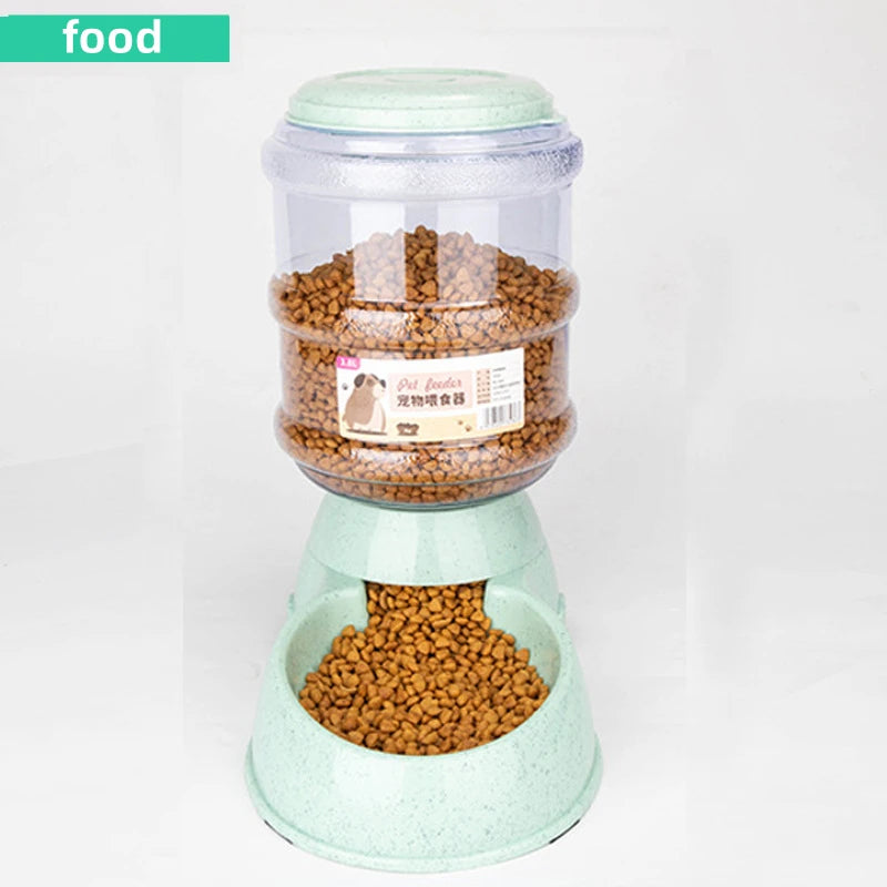 Best pet feeding station for small dogs by Paw Care USA with automatic kibble dispenser and green base