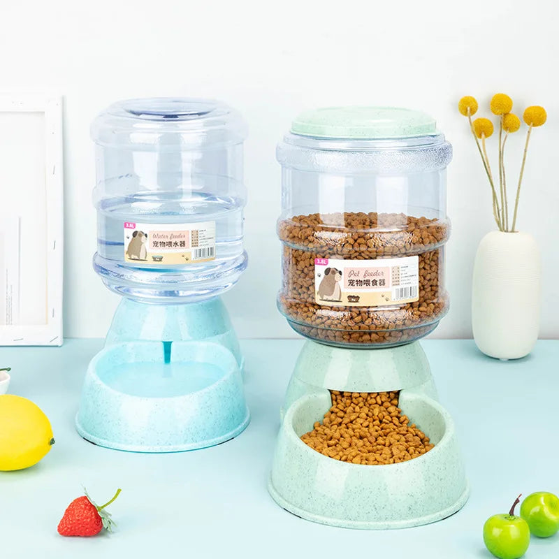 Best pet feeding station for small dogs with automatic water and dry food dispensers by Paw Care USA