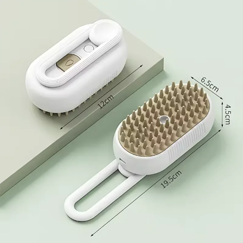 Best pet hairbrush Massage for Cats Dogs with soft silicone bristles and ergonomic handle by Paw Care USA