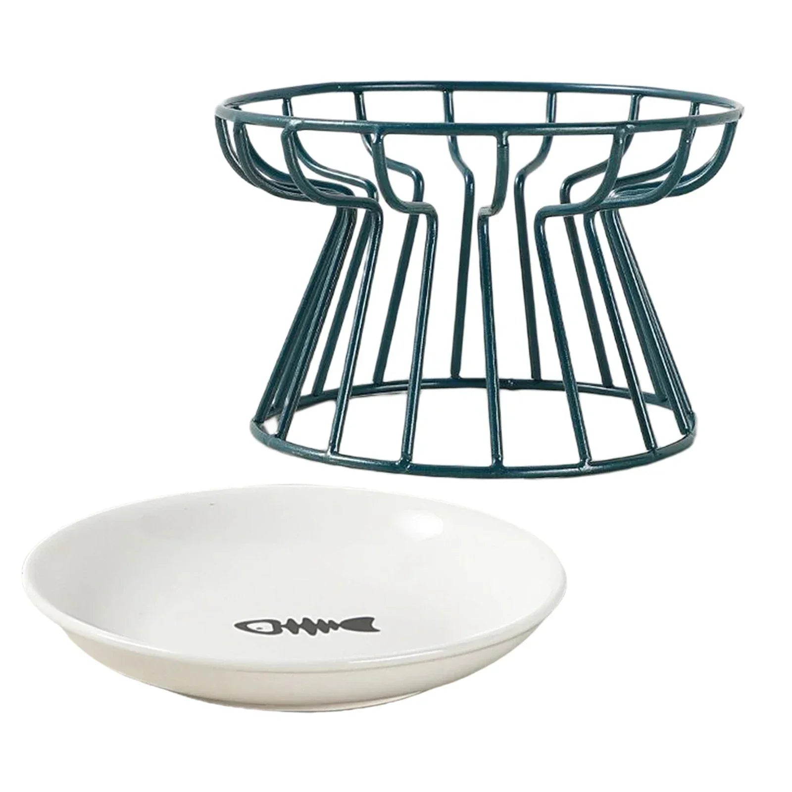 Paw Care USA elevated cat & Small Dogs feeder for healthy digestion with metal stand and ceramic bowl