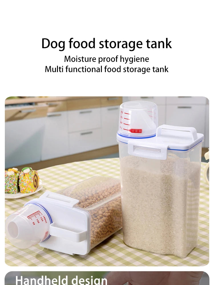 Large pet food storage container by Paw Care USA with moisture proof design for dog food hygiene