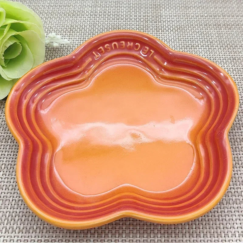 Paw Care USA orange paw-shaped ceramic whisker friendly cat bowl with raised edges
