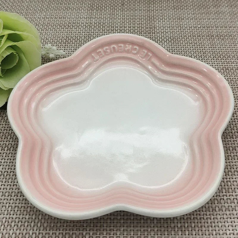 Paw Care USA pink and white ceramic whisker friendly cat bowl with paw-shaped design