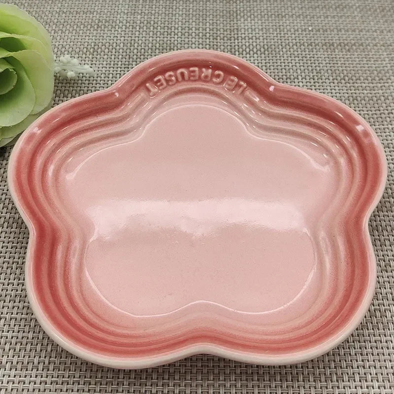 Paw Care USA pink ceramic whisker friendly cat bowl shaped like a paw print