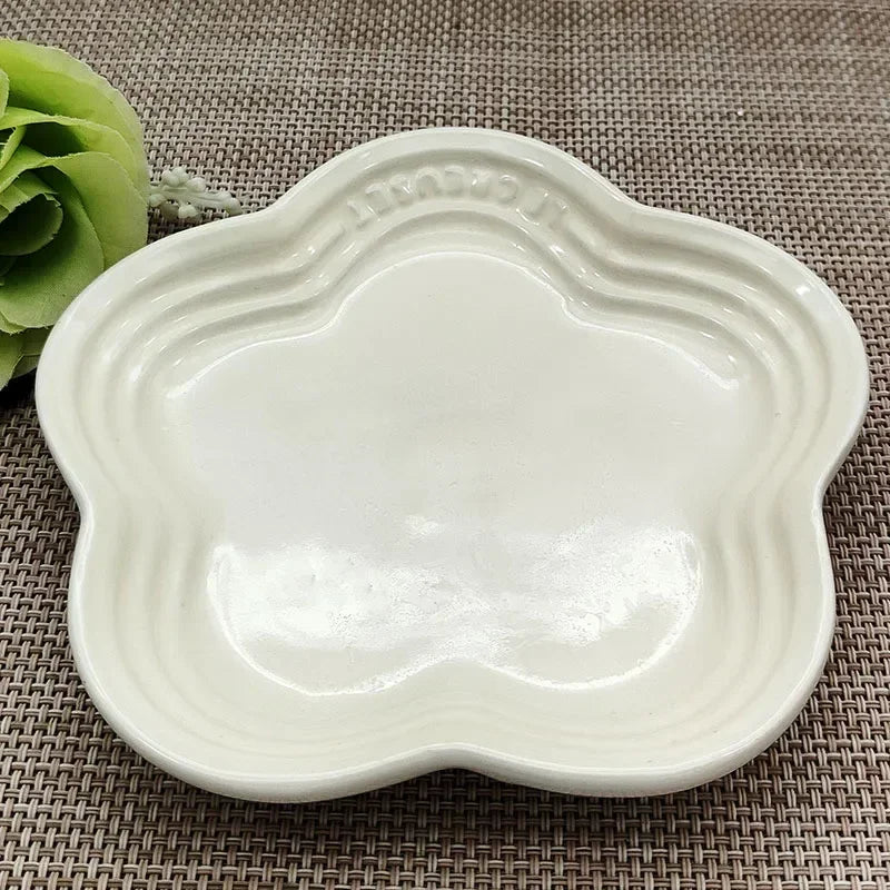 Paw Care USA white ceramic whisker friendly cat bowl shaped like a paw print