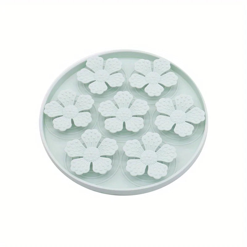 Paw Care USA pet slow feeding bowl for dogs with white flower-shaped obstacles to slow eating