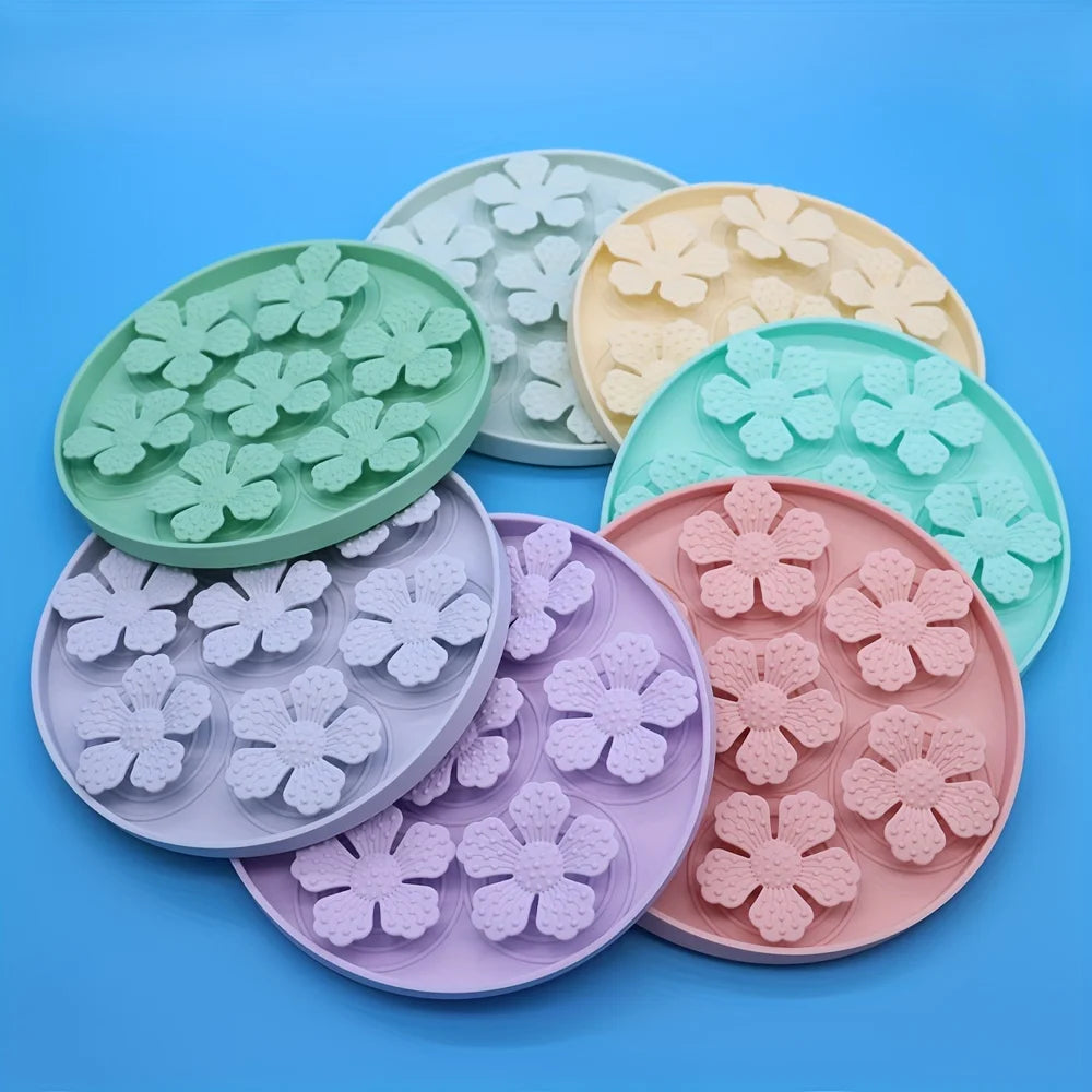 Colorful pet slow feeding bowl for dogs with flower-shaped compartments by Paw Care USA