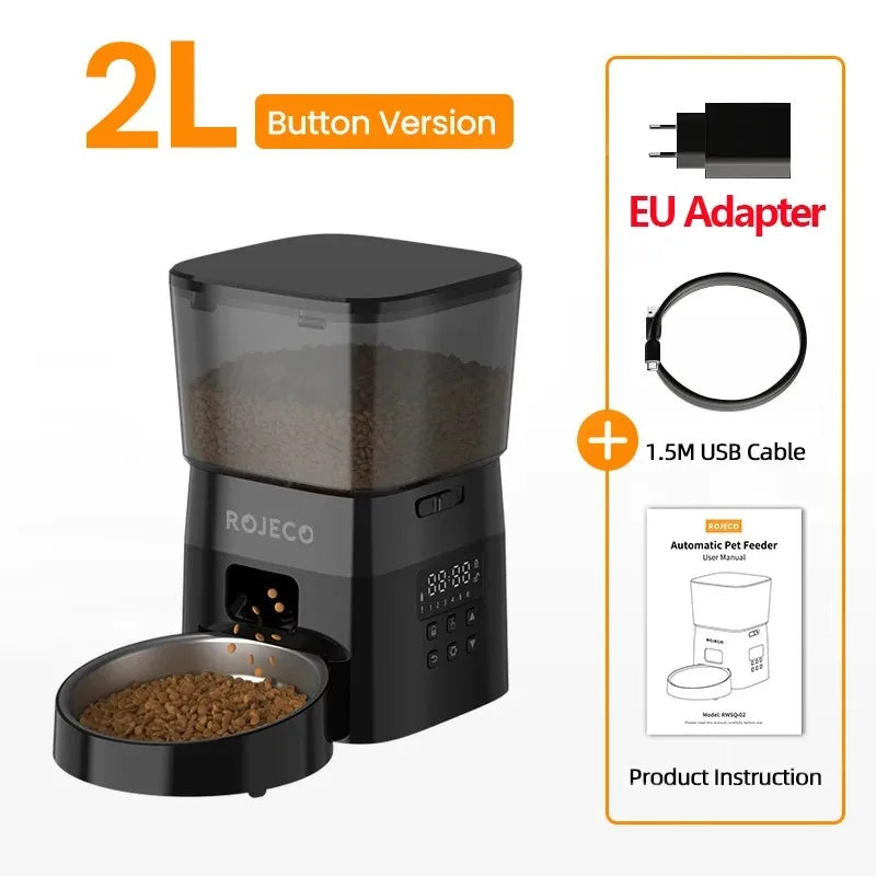 Paw Care USA 2L best automatic food dispenser for pets USA with EU adapter and USB cable