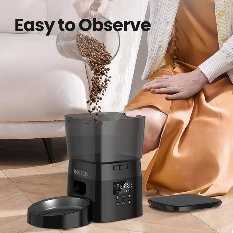 Best automatic food dispenser for pets USA by Paw Care USA with digital timer and easy to observe design