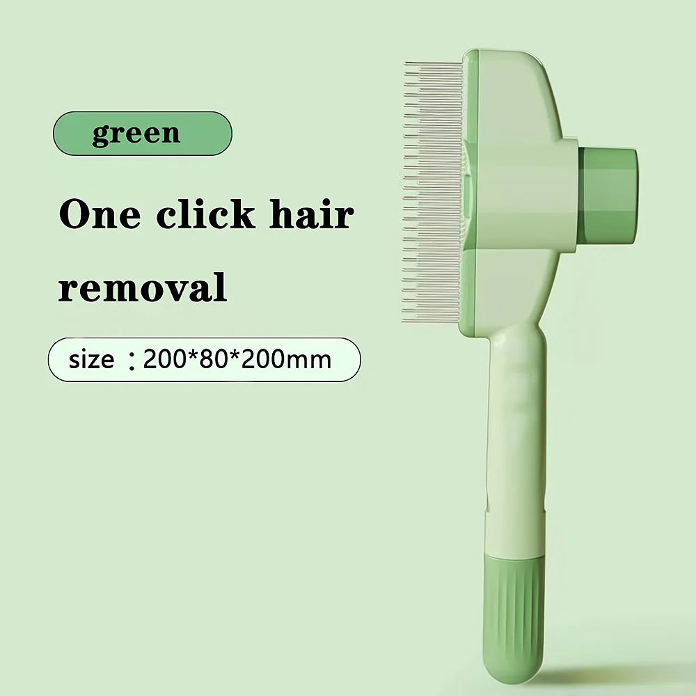 Green Self Cleaning pet hair remover grooming tool with one click hair removal by Paw Care USA