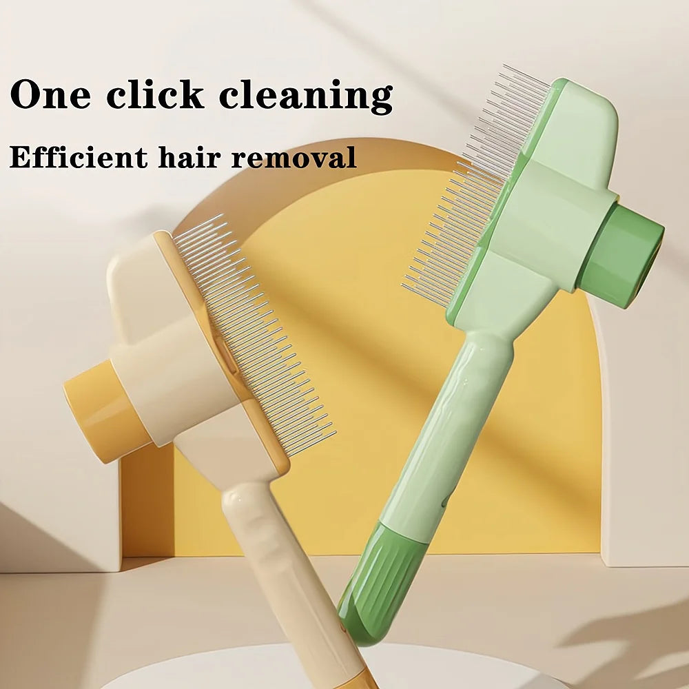 Self Cleaning pet hair remover grooming tool by Paw Care USA with one click efficient hair removal