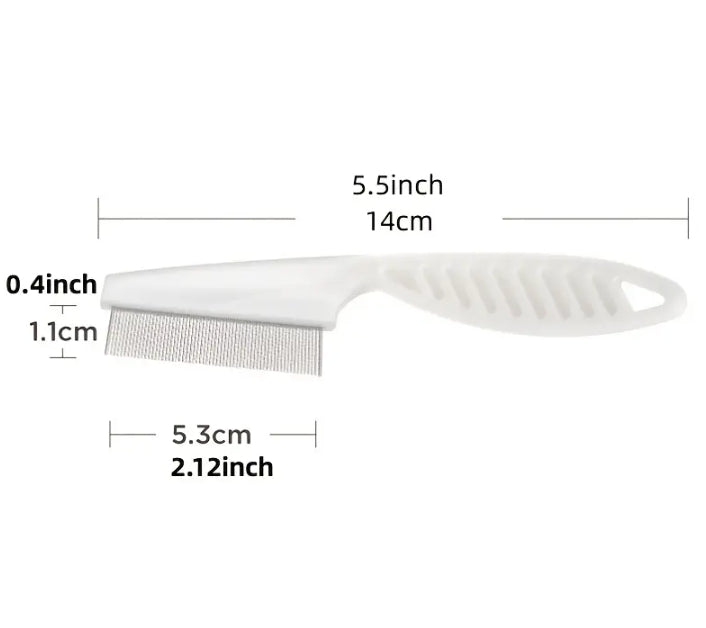 Paw Care USA self cleaning pet hair remover grooming tool with compact white handle and fine metal comb